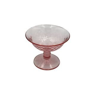 Imperial Vintage 1930's Diamond Quilted Custard Champagne Pink Glass